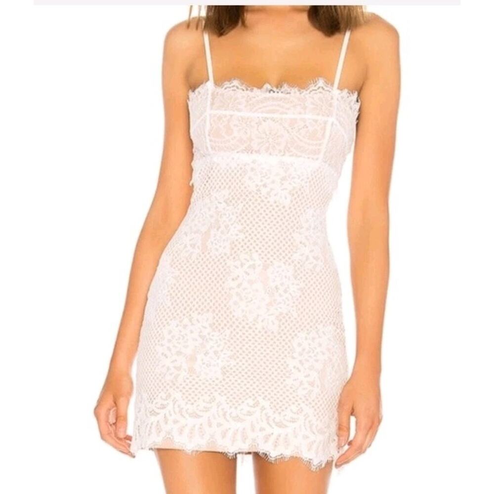 Revolve Majorelle Apollo Ivory Lace Lined Dress Sz M Quiet Luxury Prom